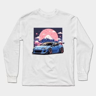 Subaru BRZ Car Art - Widebody Modified Stance JDM Car Long Sleeve T-Shirt